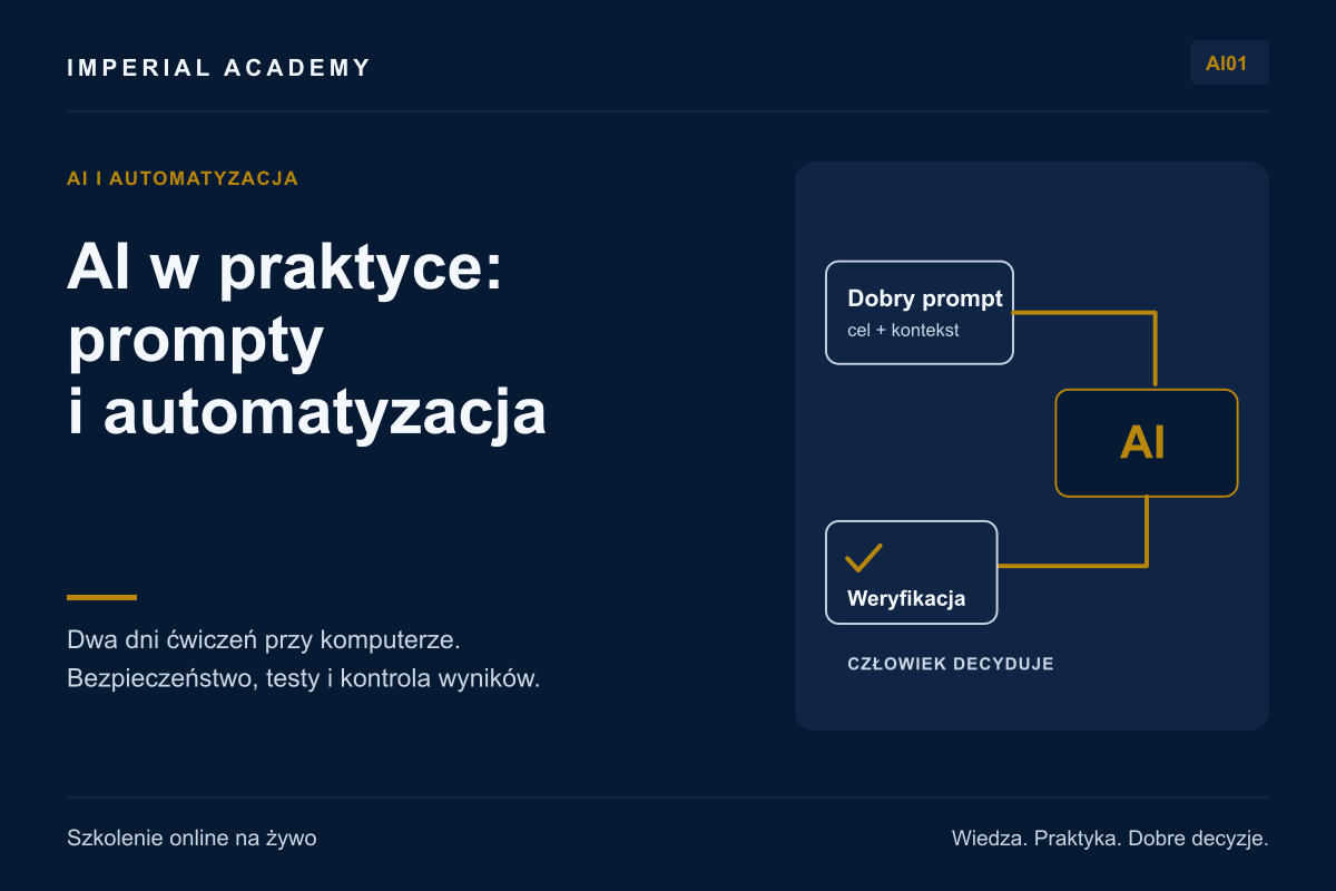 AI w praktyce: skuteczne prompty, bezpieczeństwo danych i automatyzacja pracy &mdash; warsztaty