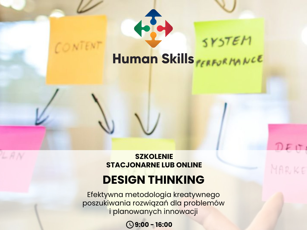 Design Thinking - efektywna metodologia kreatywnego poszukiwania rozwiązań dla problemów i planowanych innowacji. Szkolenie stacjonarne lub online.